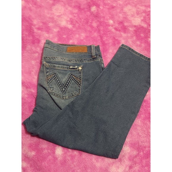 Seven7 Denim - Seven7‎ Jeans Womens Size 10 34x23 Mid Rise Girlfriend Cropped Blue Stretch